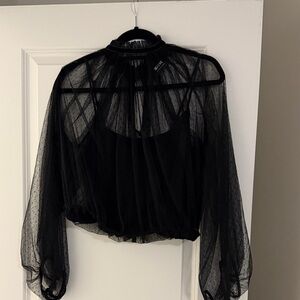 Anthropologie Black Sheer Blouse